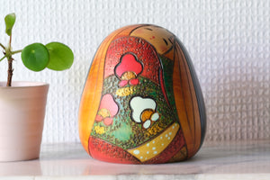 Cute Vintage Creative Kokeshi by Toshio Sekiguchi (1947-) | Titled 'Soushun-fu - Ode to Early Spring' | 10 cm