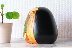 Cute Vintage Creative Kokeshi by Toshio Sekiguchi (1947-) | Titled 'Soushun-fu - Ode to Early Spring' | 10 cm