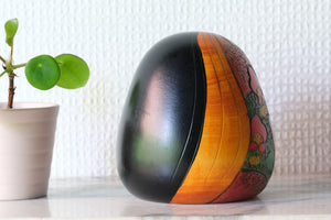 Cute Vintage Creative Kokeshi by Toshio Sekiguchi (1947-) | Titled 'Soushun-fu - Ode to Early Spring' | 10 cm