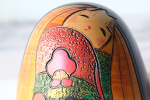 Cute Vintage Creative Kokeshi by Toshio Sekiguchi (1947-) | Titled 'Soushun-fu - Ode to Early Spring' | 10 cm
