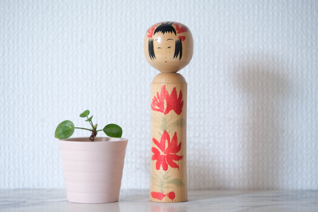 Rare Vintage Narugo Kokeshi by Hideo Ishihara (1925-1999) | 17 cm