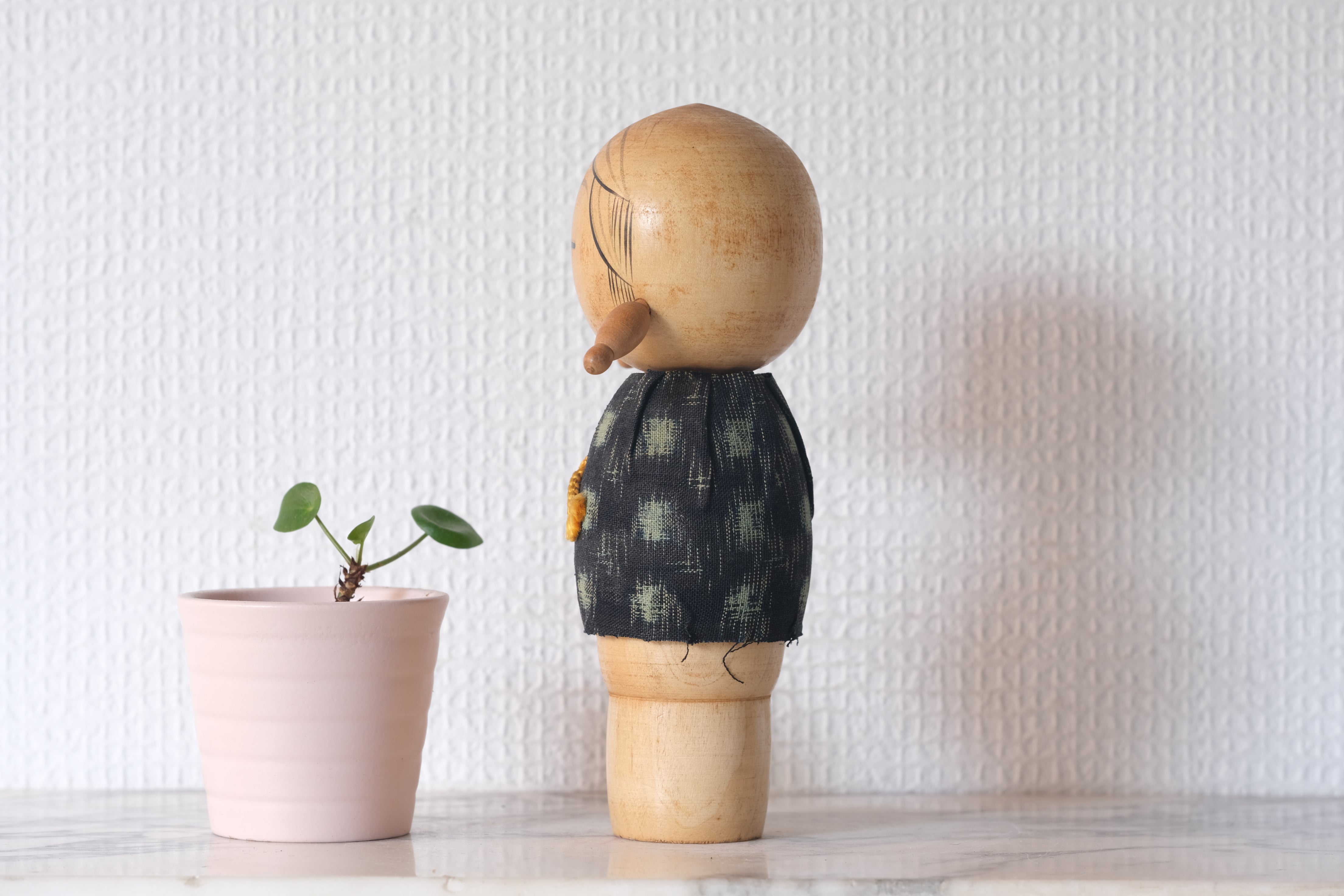 Vintage Creative Kokeshi with Pigtails | 17,5 cm