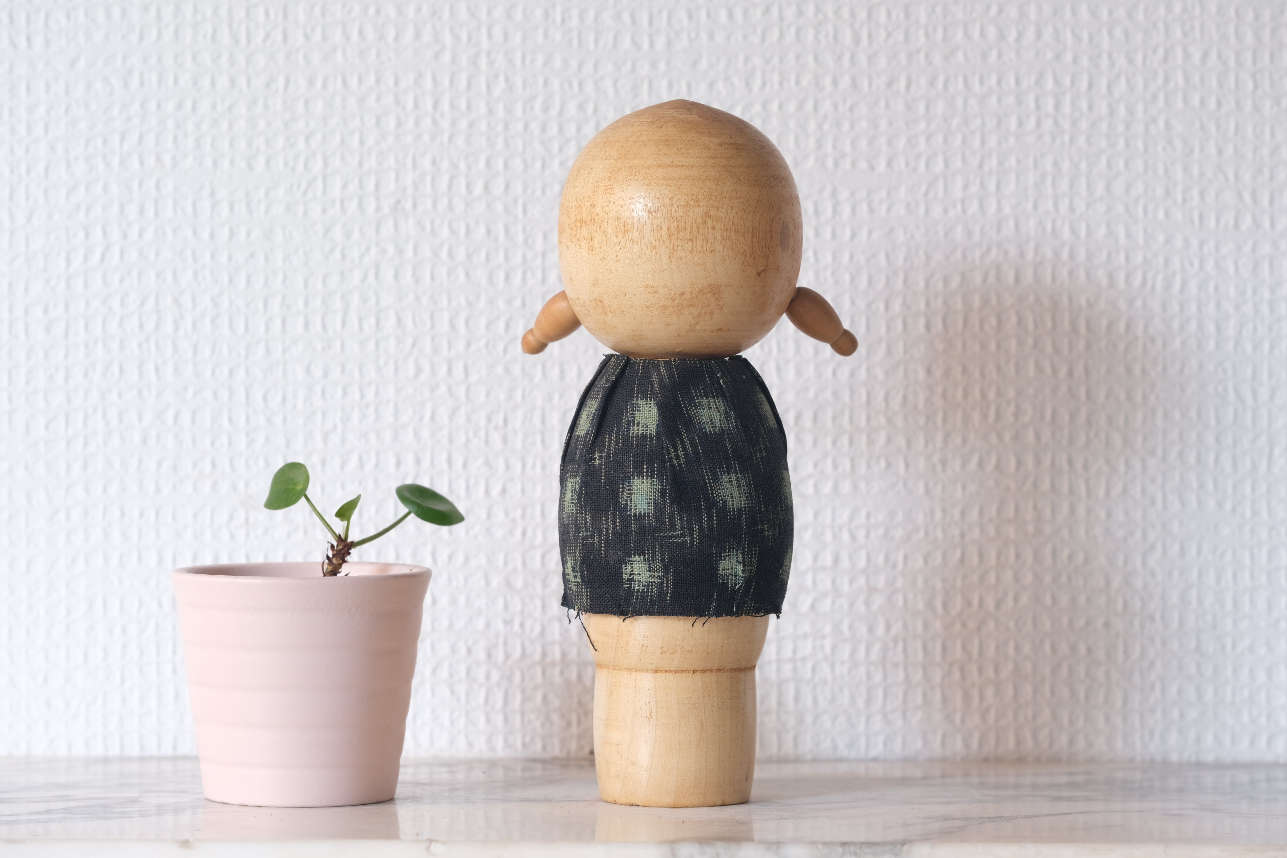 Vintage Creative Kokeshi with Pigtails | 17,5 cm