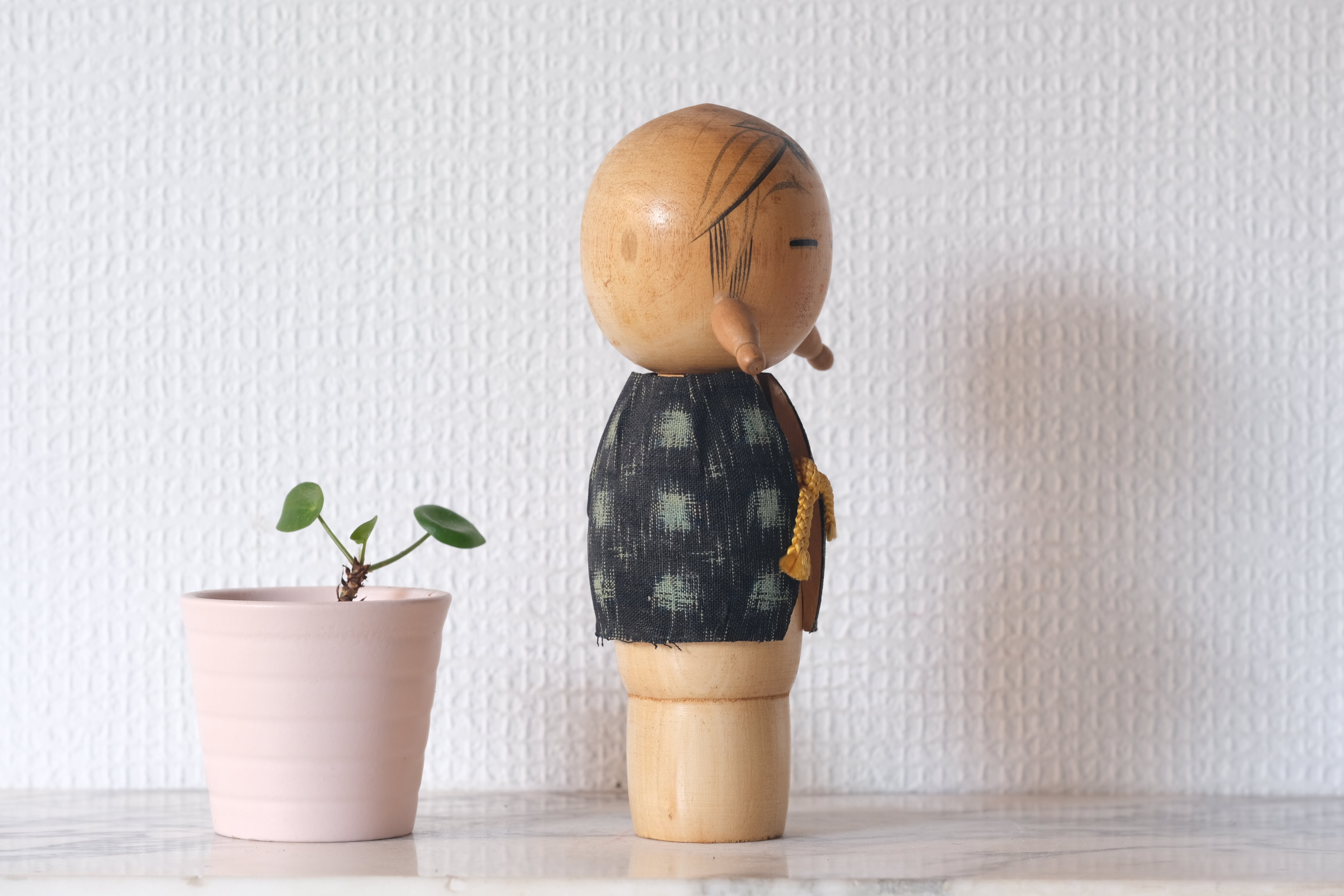 Vintage Creative Kokeshi with Pigtails | 17,5 cm