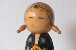 Vintage Creative Kokeshi with Pigtails | 17,5 cm