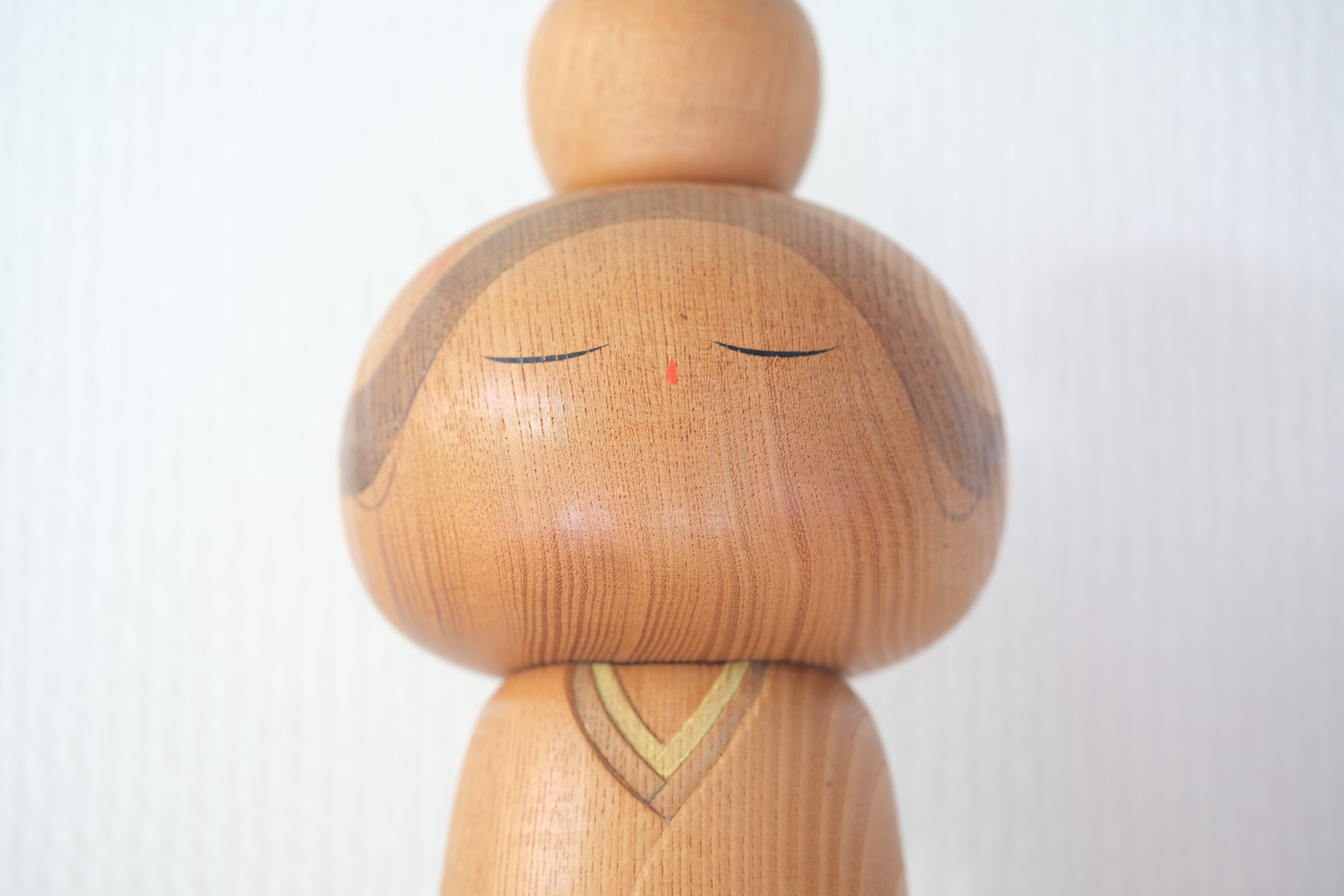 Vintage Sosaku Kokeshi With Plum Tree Flower Motif By Takeda Daisuke | 34 cm