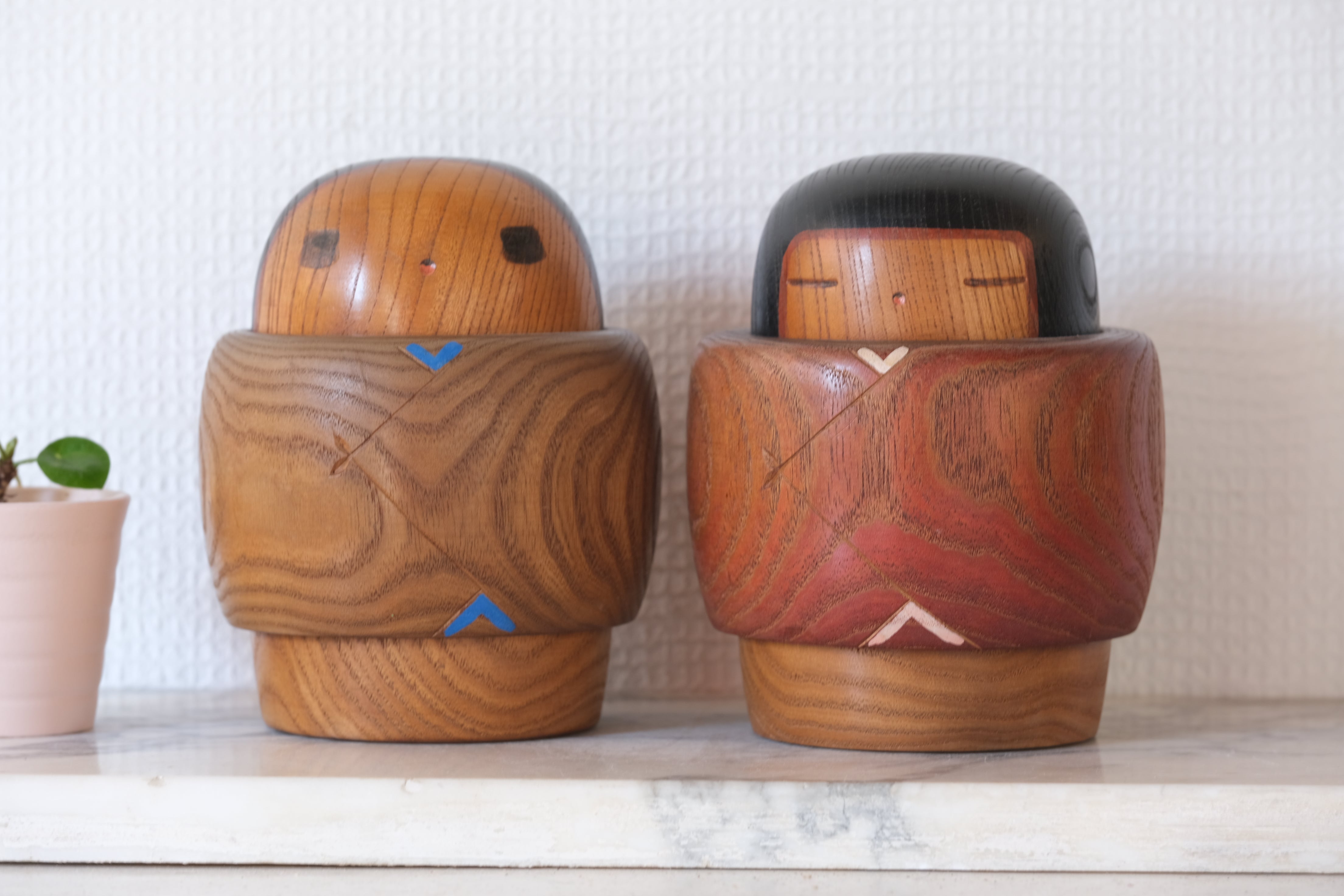 Exclusive Pair of Vintage Creative Kokeshi by Sanpei Yamanaka (1926-2012) | 14 cm