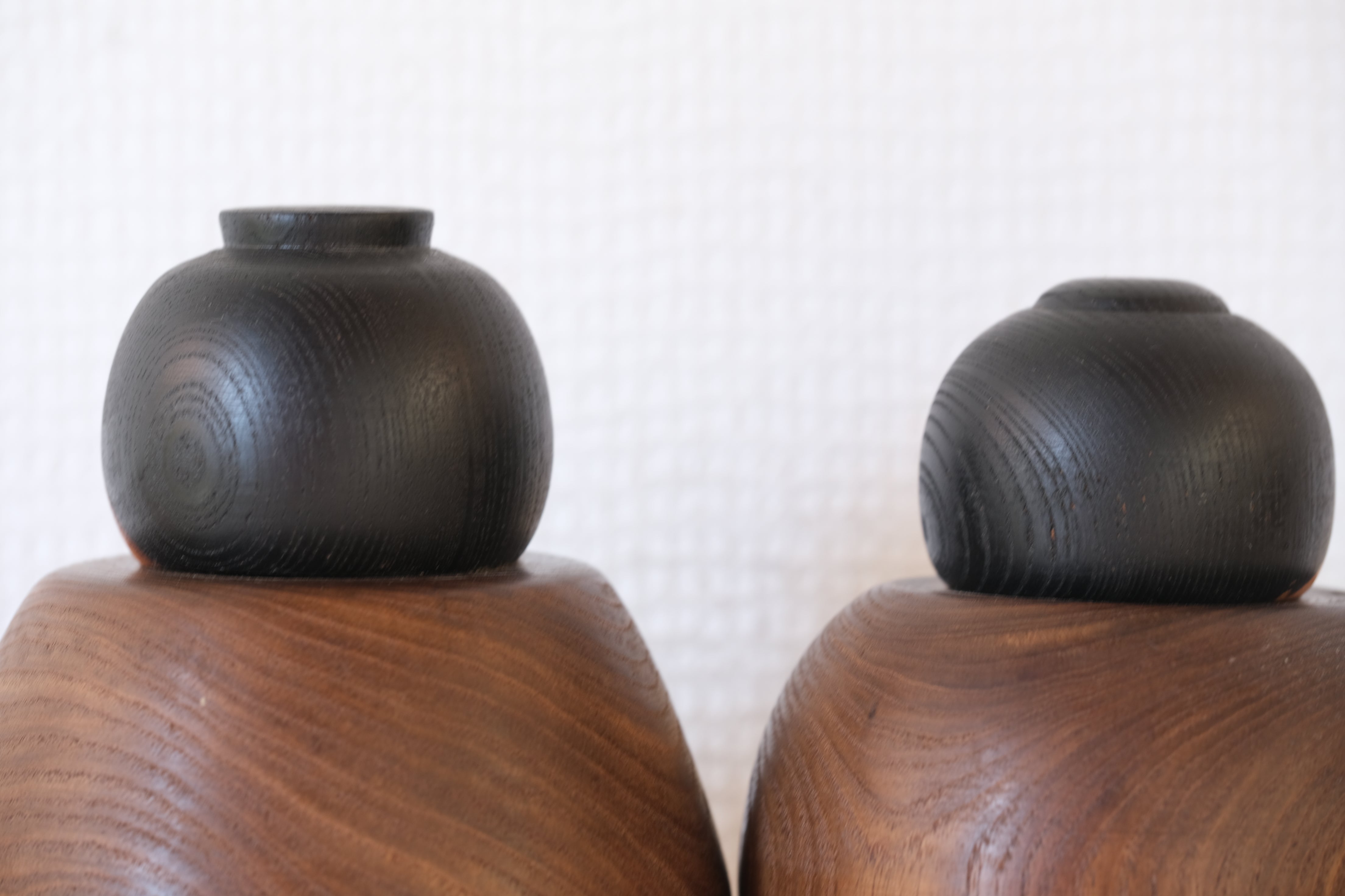 Exclusive Pair of Vintage Creative Kokeshi by Sanpei Yamanaka (1926-2012) | 12 cm and 12,5 cm