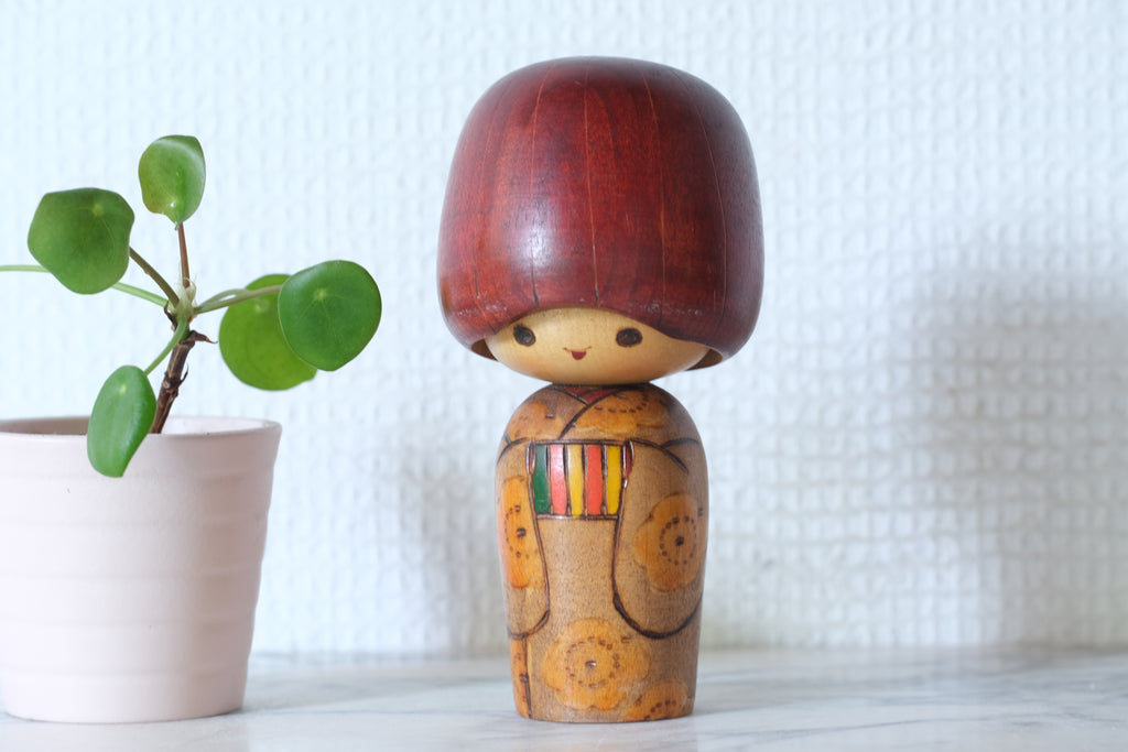 Cute Vintage Sosaku Kokeshi | Dated: 1982 | 13 cm
