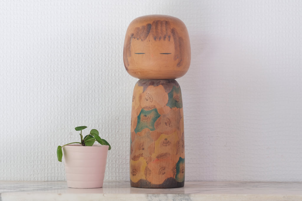 Rare vintage Creative Kokeshi by Yuji Kawase (1938-) | 24 cm