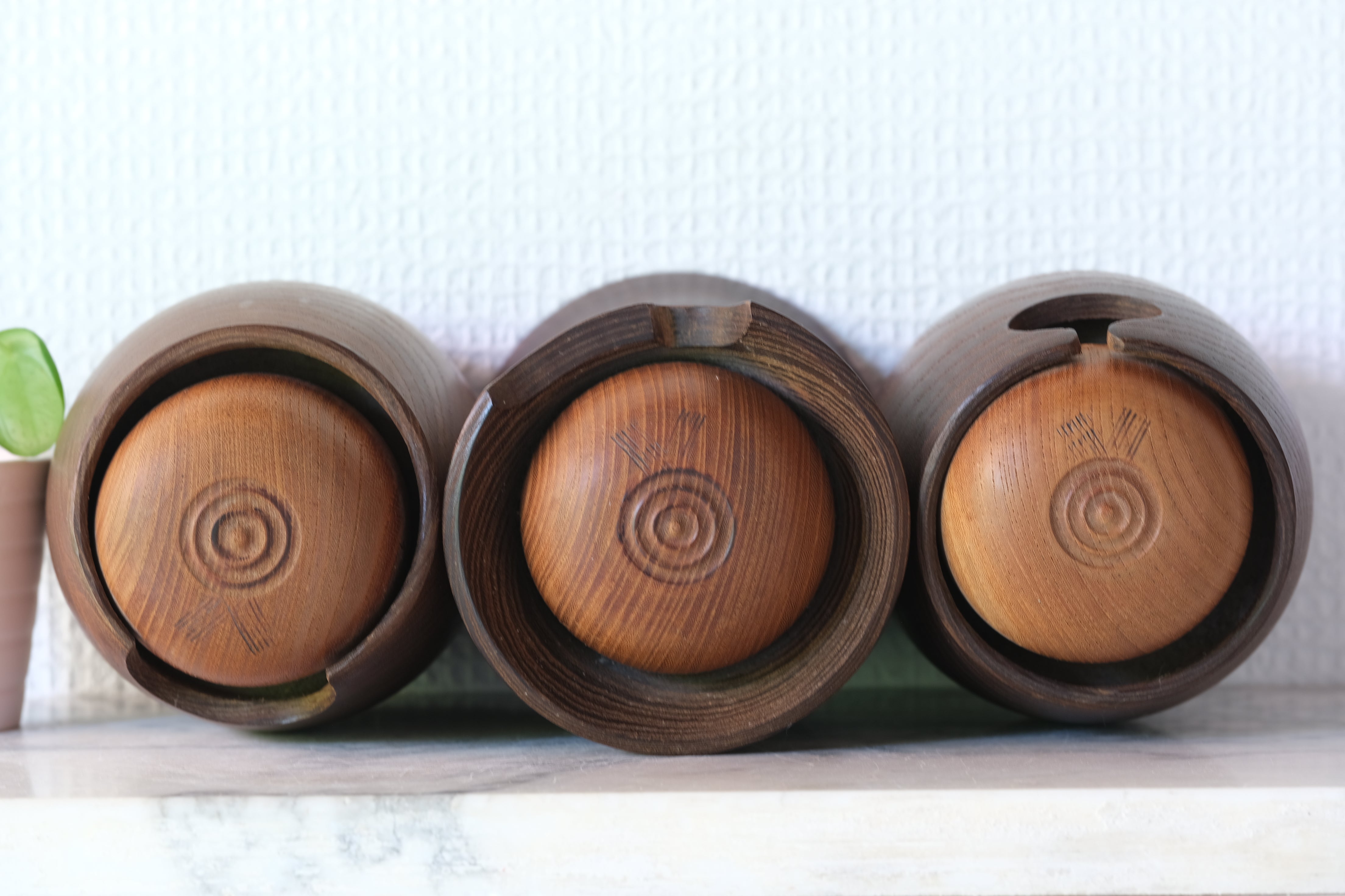 Exclusive Vintage Creative Kokeshi by Miyajima Muhitsu 宮島 無筆 (1929-) | Titled: 'Sambiki Saru' | 15 cm