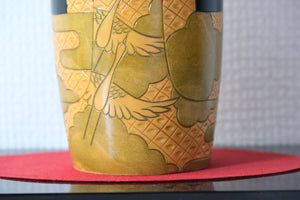Exclusive Vintage Creative Kokeshi with Cranes by Yoshio Ohtani (1936- ) | Titled: 夕映 - Yūbae - Sunset | 25 cm
