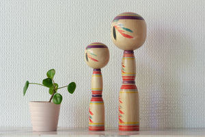 Set of Two Traditional Yajirou Kokeshi | 18 cm and 24 cm