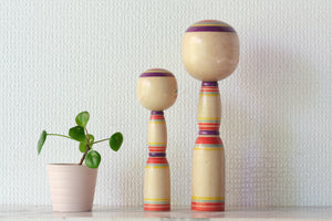 Set of Two Traditional Yajirou Kokeshi | 18 cm and 24 cm