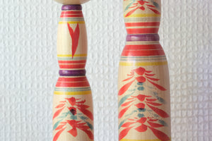 Set of Two Traditional Yajirou Kokeshi | 18 cm and 24 cm