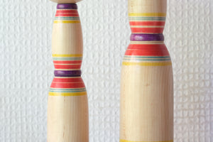 Set of Two Traditional Yajirou Kokeshi | 18 cm and 24 cm