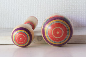 Set of Two Traditional Yajirou Kokeshi | 18 cm and 24 cm