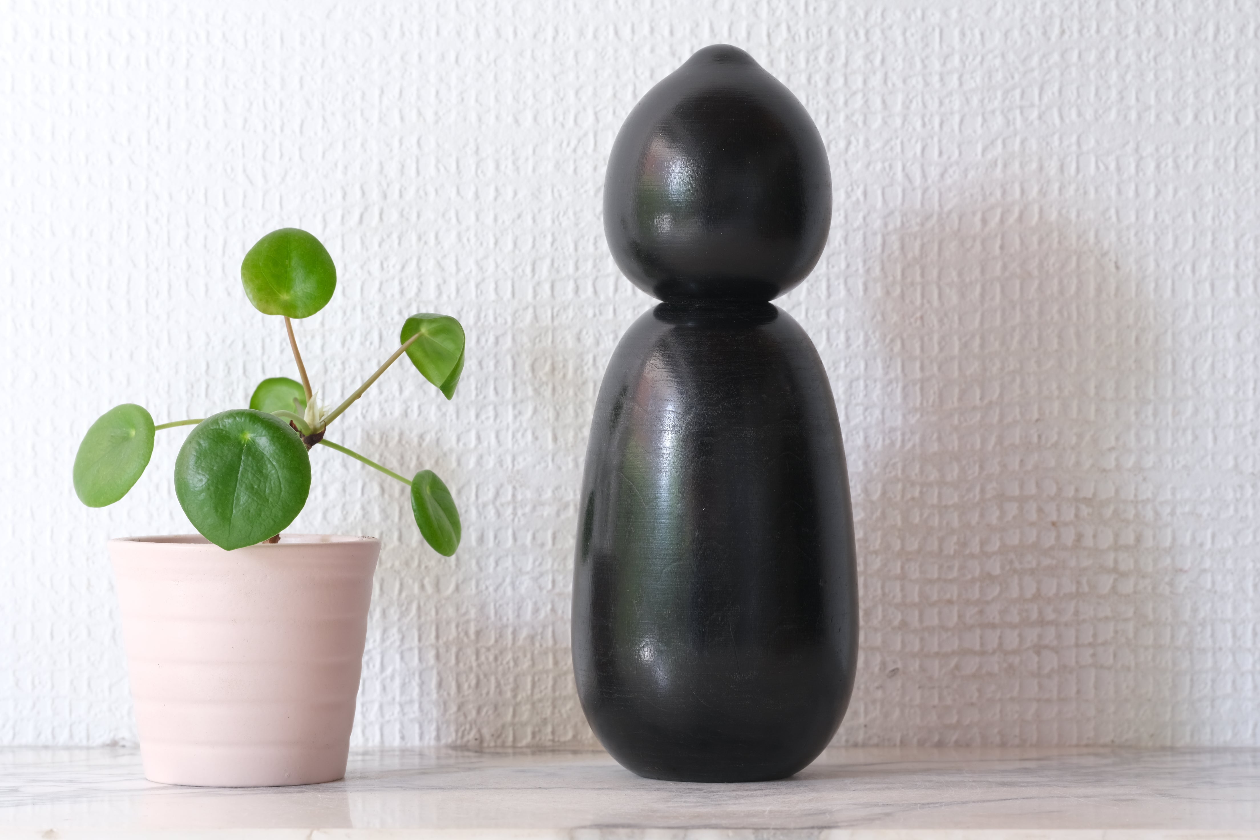 Rare Vintage Creative Kokeshi by Watanabe Masao (1917-2007) | Titled: てんとう虫 - Ladybug | 18 cm