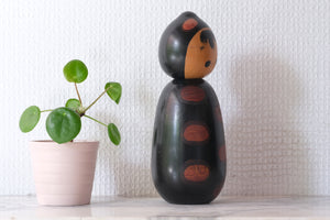Rare Vintage Creative Kokeshi by Watanabe Masao (1917-2007) | Titled: てんとう虫 - Ladybug | 18 cm