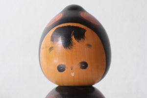 Rare Vintage Creative Kokeshi by Watanabe Masao (1917-2007) | Titled: てんとう虫 - Ladybug | 18 cm