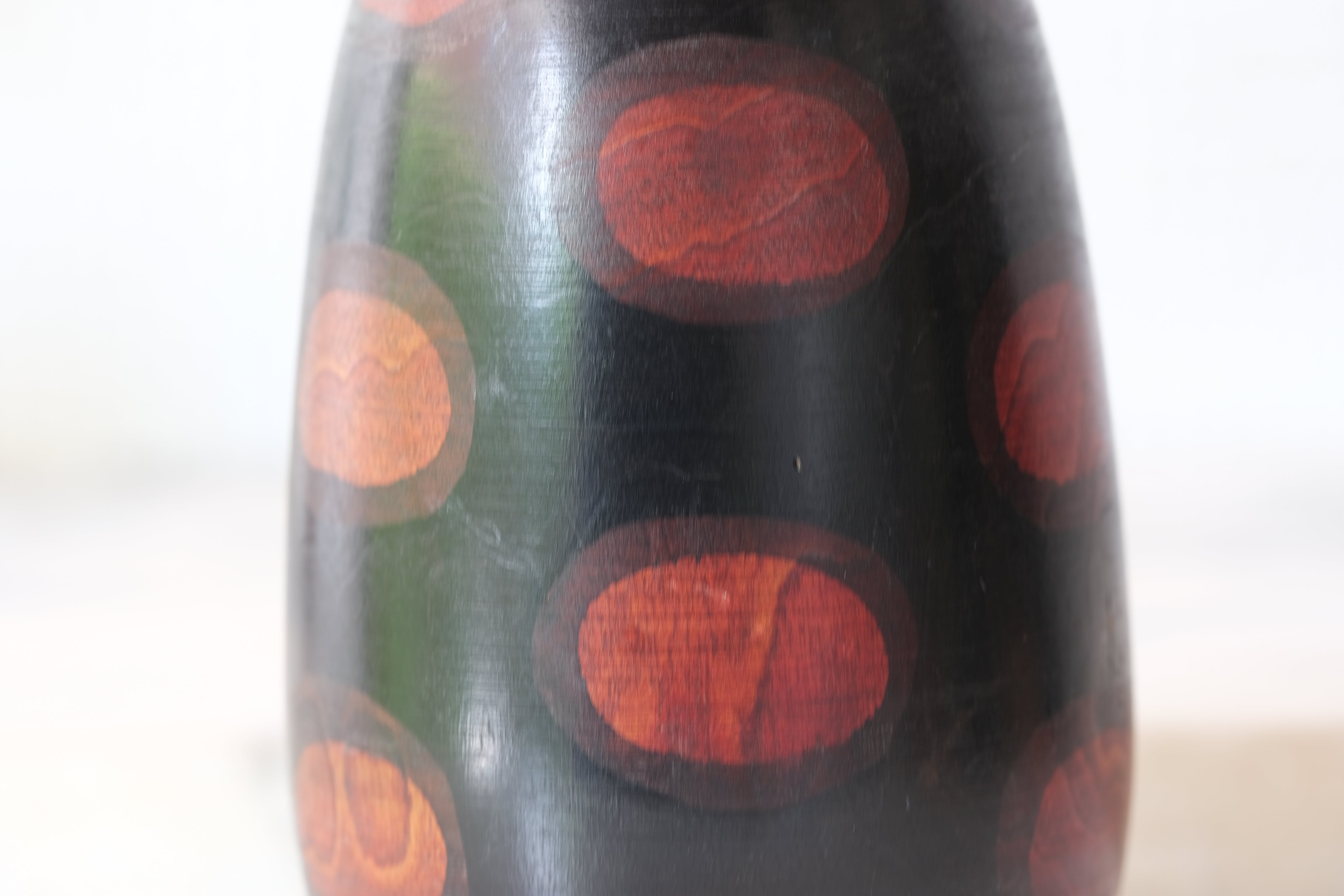 Rare Vintage Creative Kokeshi by Watanabe Masao (1917-2007) | Titled: てんとう虫 - Ladybug | 18 cm