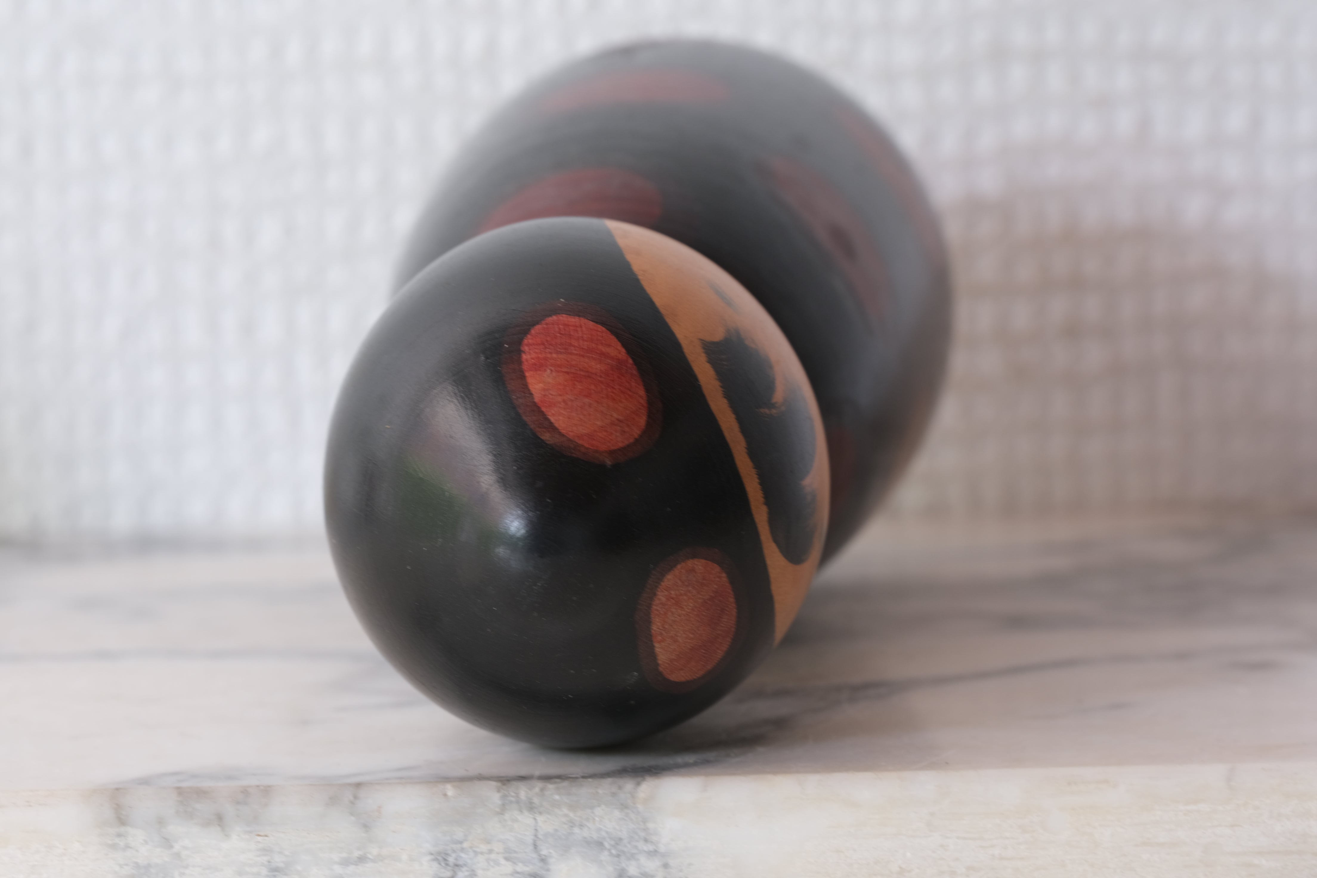 Rare Vintage Creative Kokeshi by Watanabe Masao (1917-2007) | Titled: てんとう虫 - Ladybug | 18 cm
