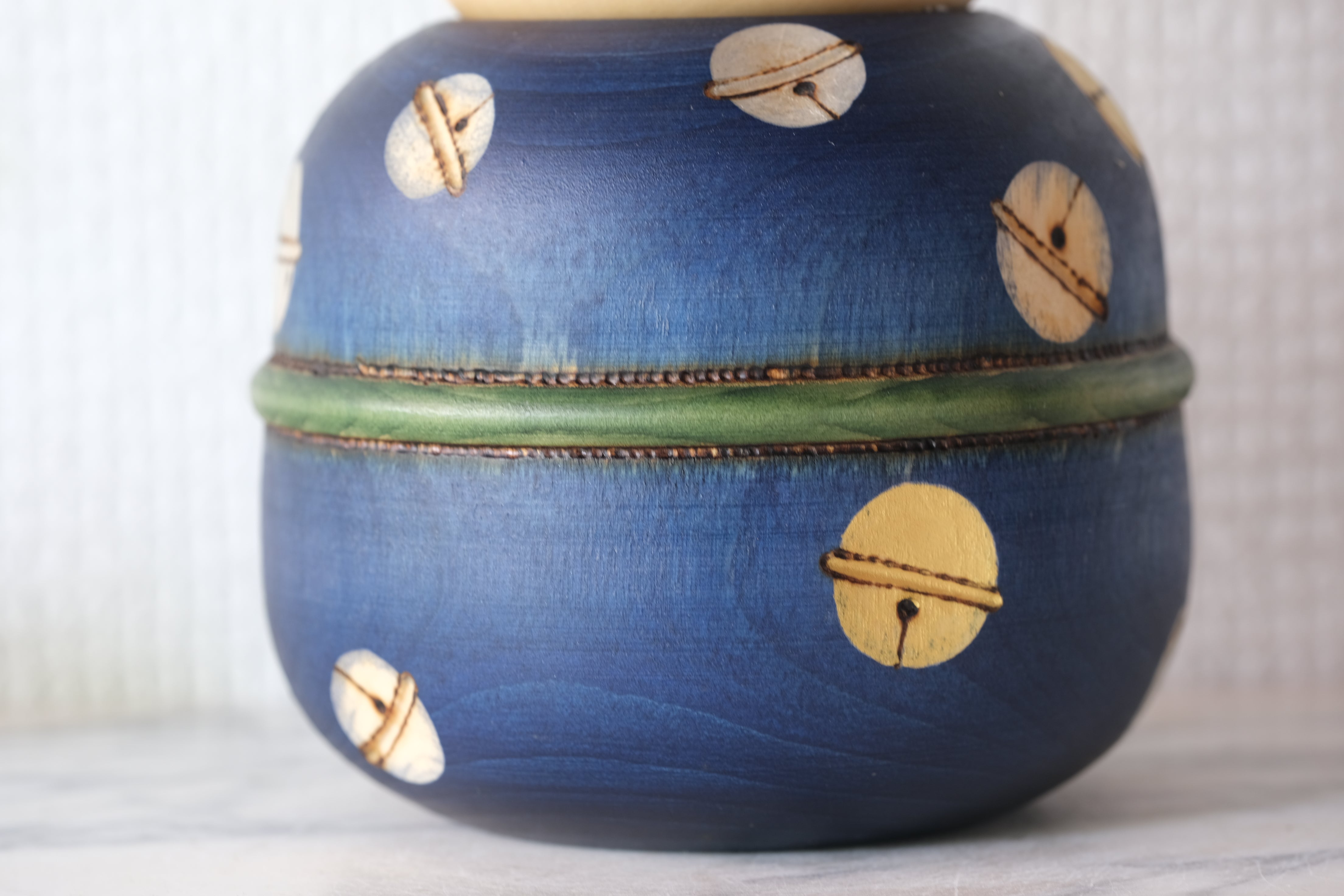 Vintage Kokeshi by Sansaku Sekiguchi (1925-2018) | Titled: 鈴 - Suzu - Bell | 16 cm