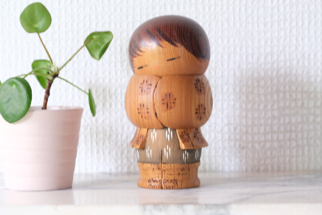 Rare Vintage Sosaku Kokeshi by Aoki Ryoka | 12,5 cm