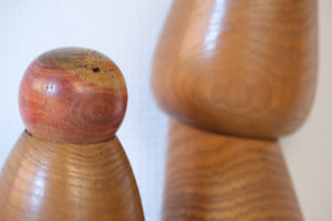 Rare Vintage Sosaku Set Kokeshi by Hideo Ishihara (1925-1999) | Mother and Child | 36,5 cm