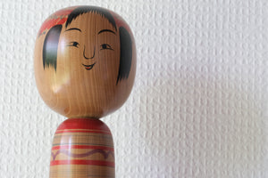 Vintage Traditional Tsuchiyu Kokeshi by Jinnohara Kazunori (陳野原和紀) | Nested Kokeshi & Rattle | 29 cm