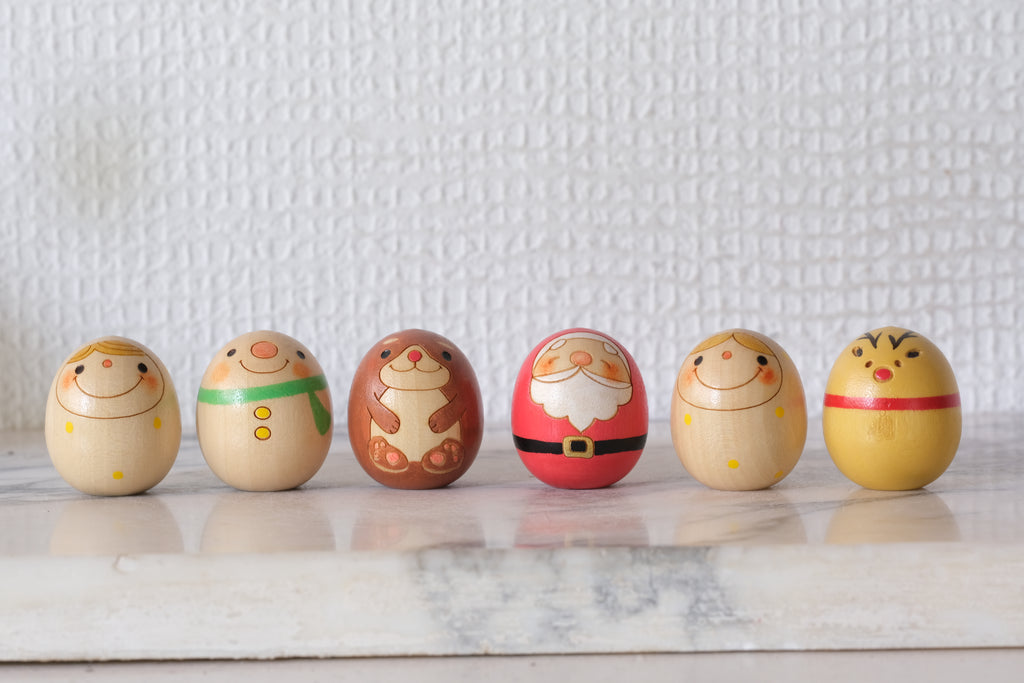 Christmas Kokeshi Set by Usaburo | 3,4 cm