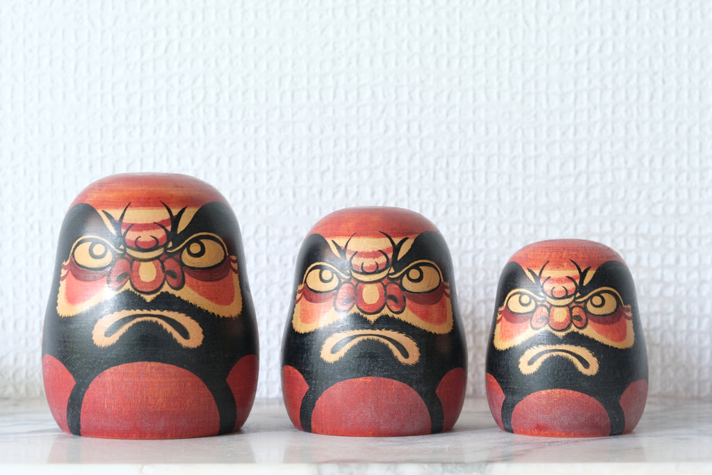 Set of Three Vintage Daruma | from 7 cm till 9 cm