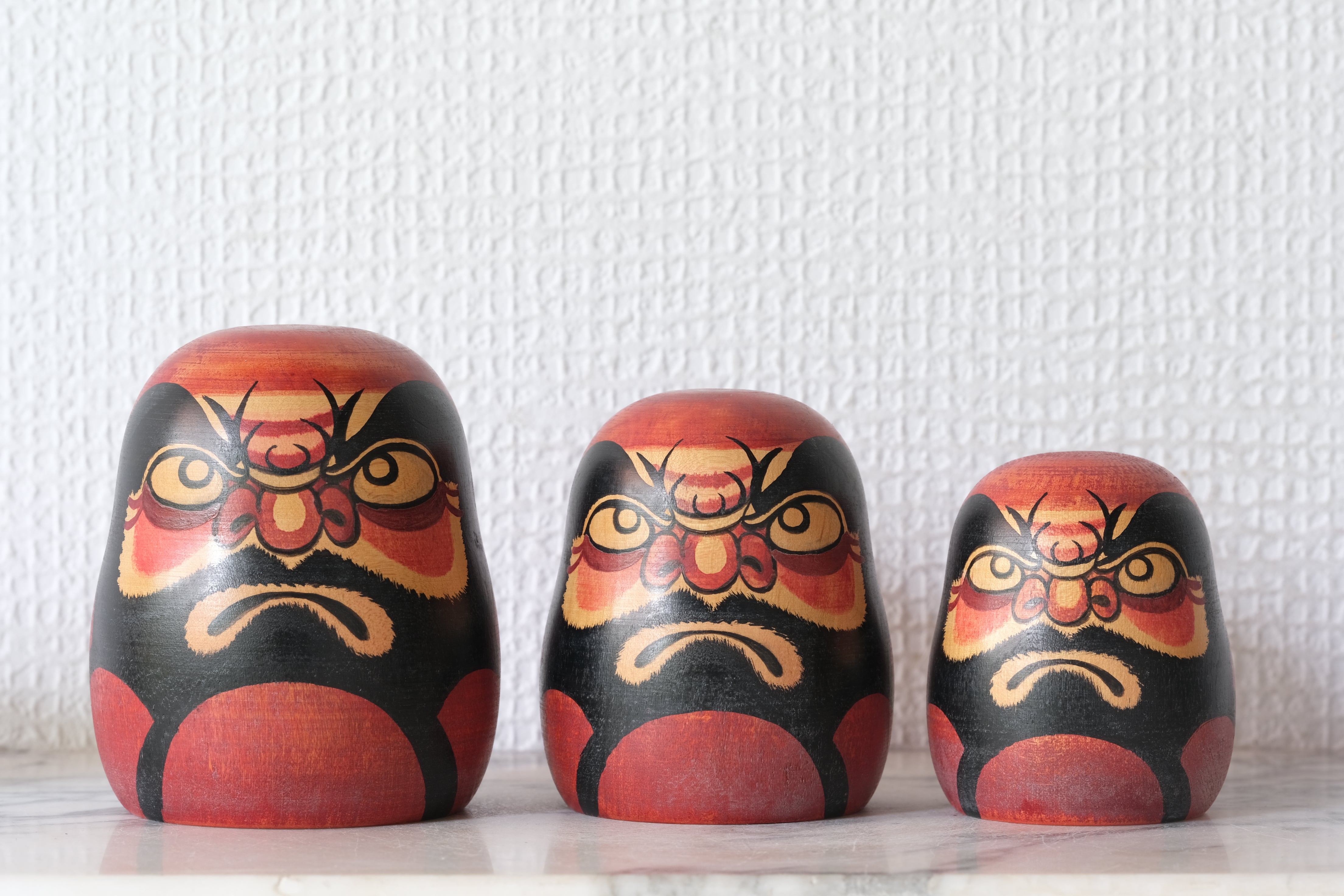 Set of Three Vintage Daruma | from 7 cm till 9 cm