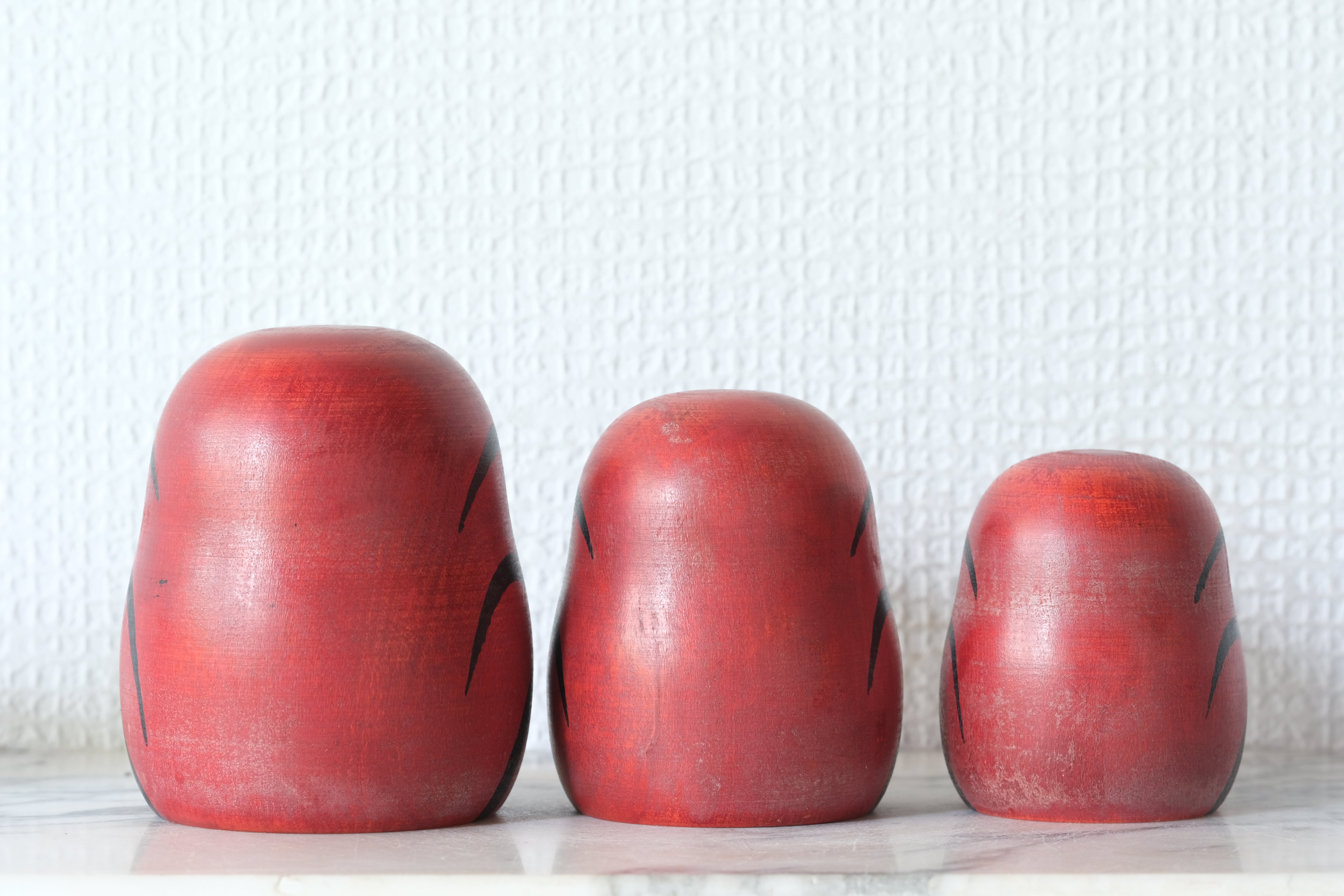 Set of Three Vintage Daruma | from 7 cm till 9 cm
