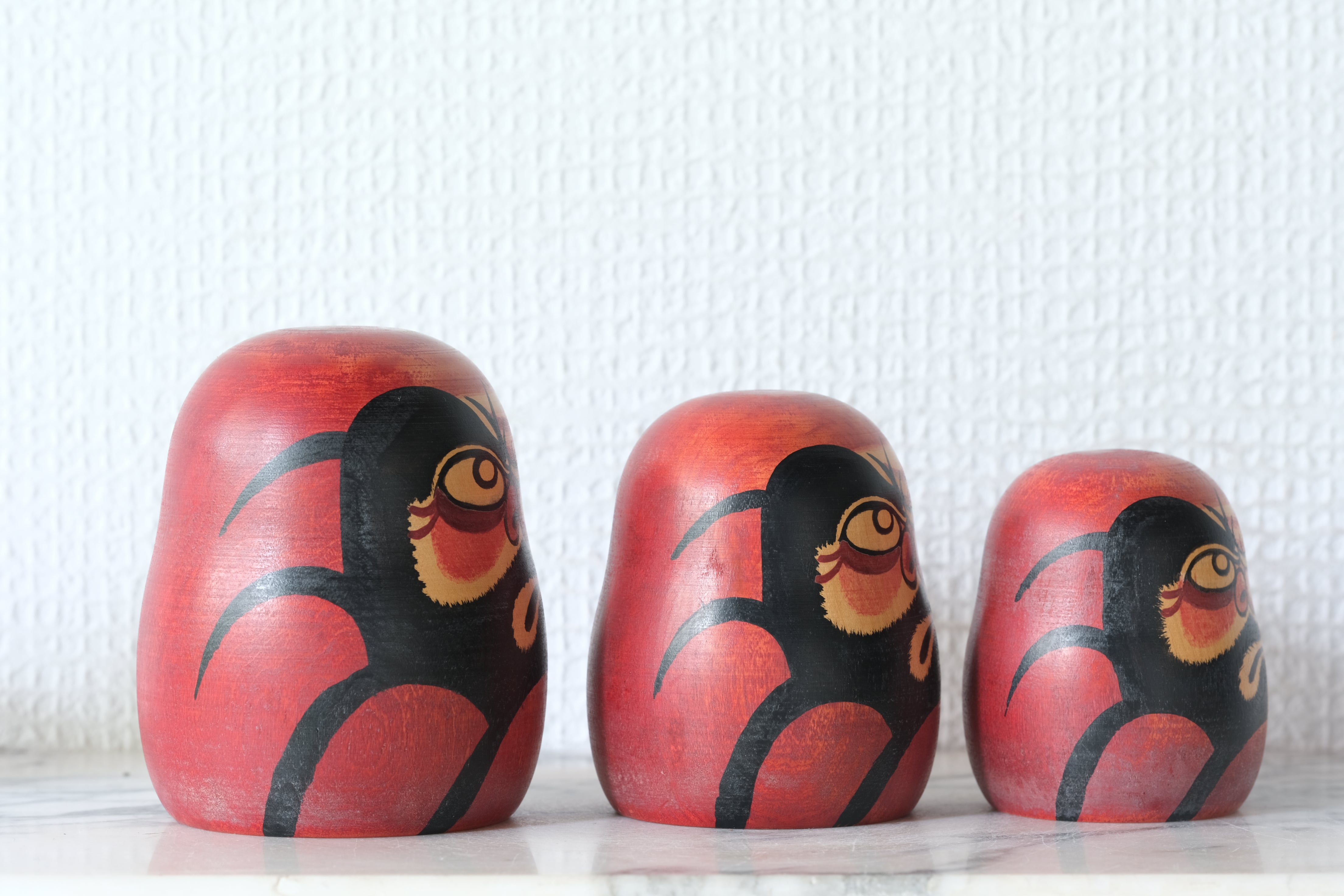 Set of Three Vintage Daruma | from 7 cm till 9 cm