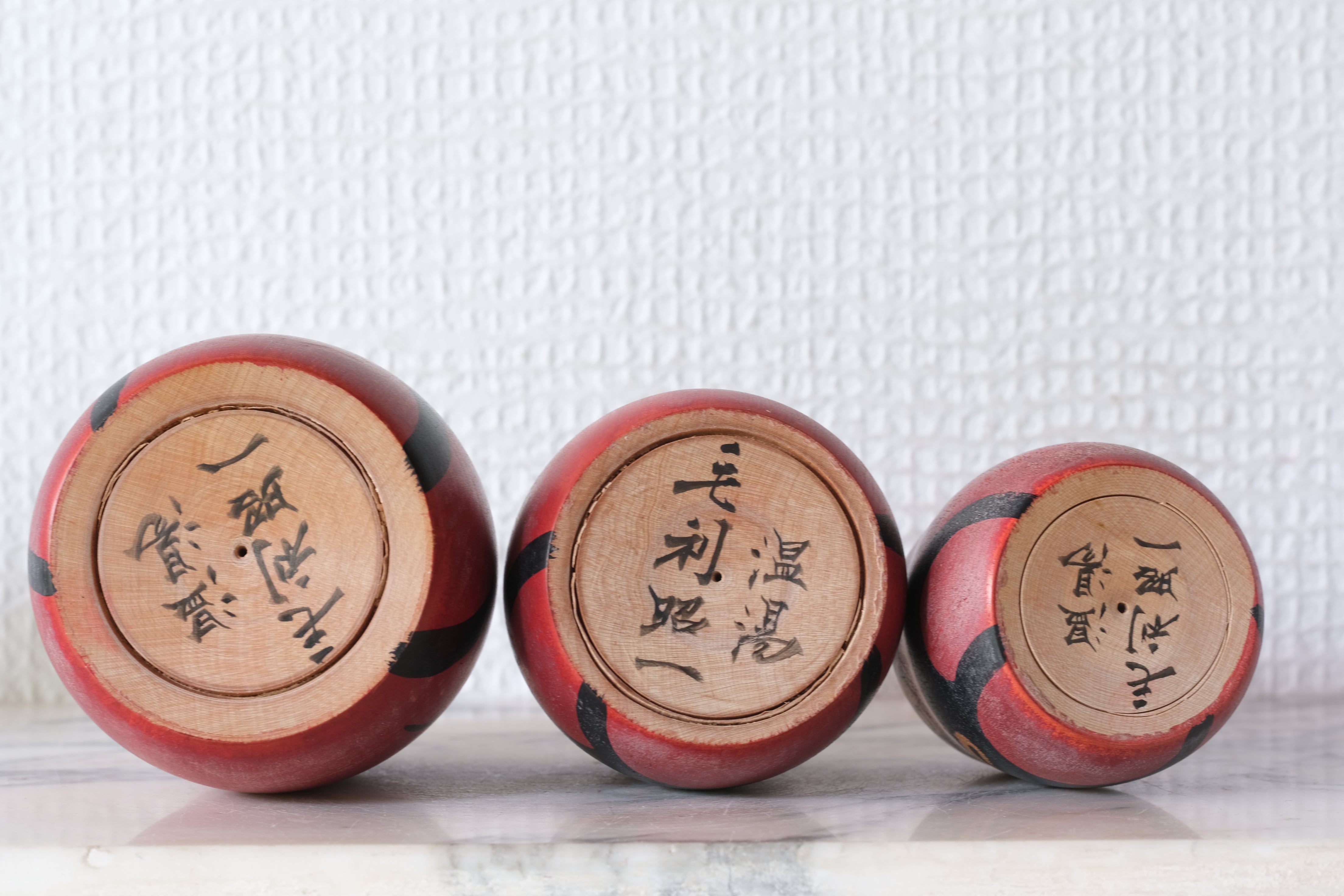 Set of Three Vintage Daruma | from 7 cm till 9 cm