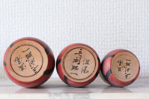 Set of Three Vintage Daruma | from 7 cm till 9 cm