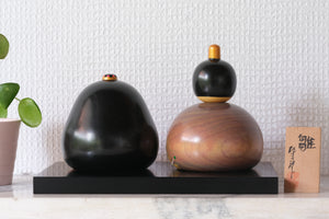 Set of Vintage Sosaku Kokeshi by Usaburo | Hina | 8 cm and 11 cm