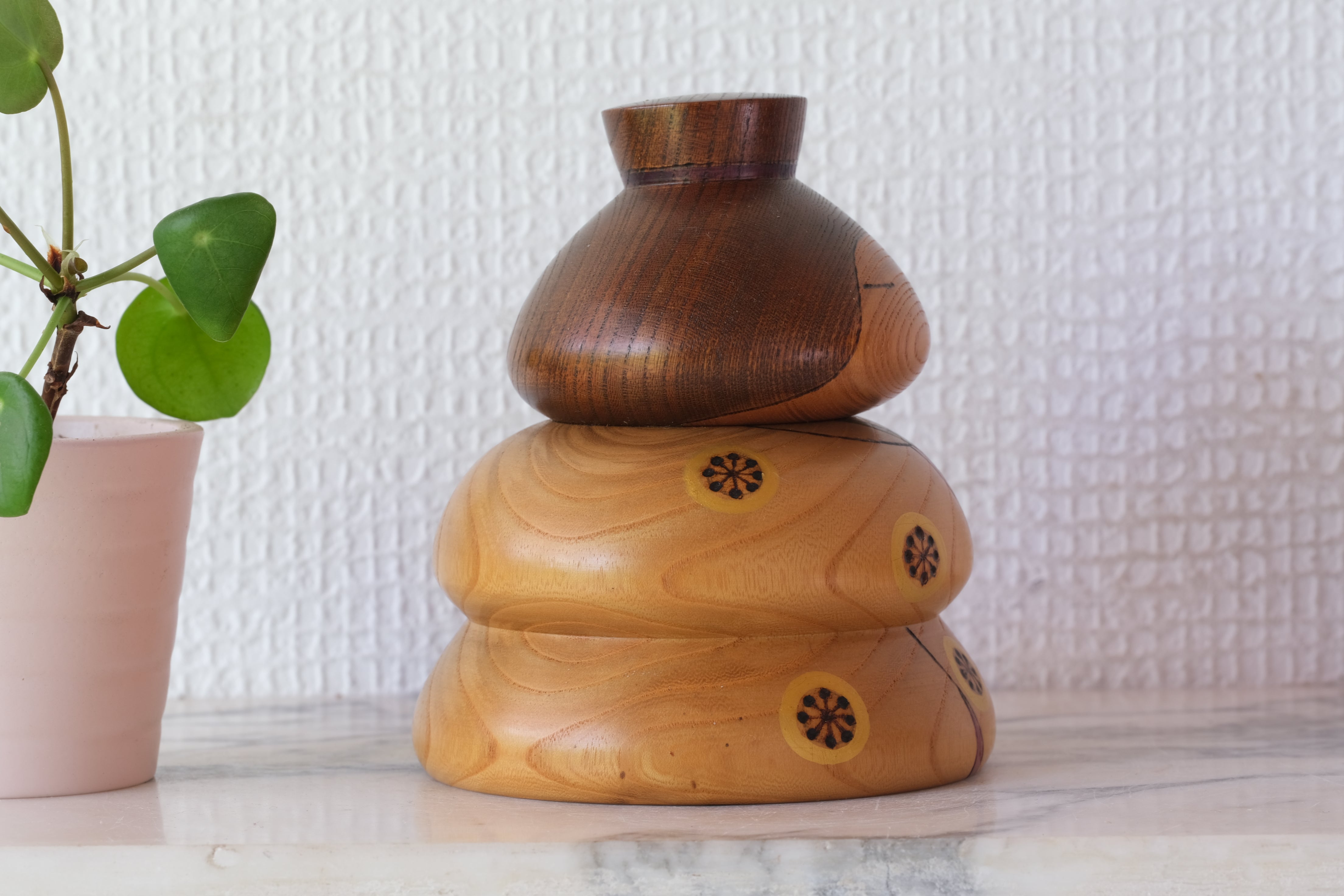 Exclusive Vintage Sosaku Kokeshi by Watanabe Yuji 渡辺雄二 (1951-) | Titled: 春 - Haru - Spring | 11,5 cm