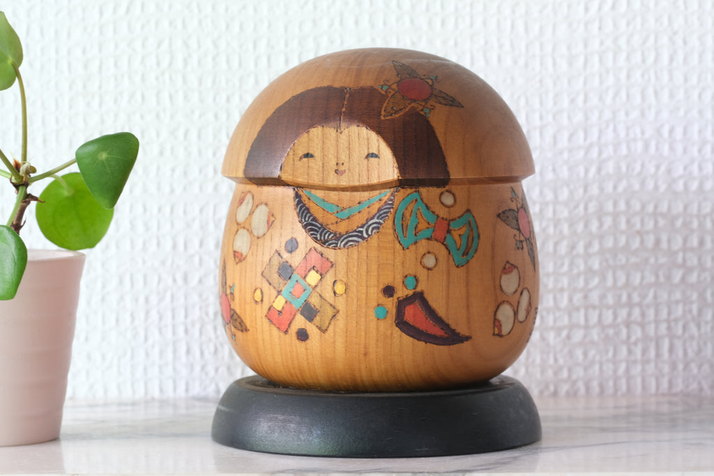 Rare Vintage Creative Kokeshi by Sansaku Sekiguchi (1925-2018) | 12 cm