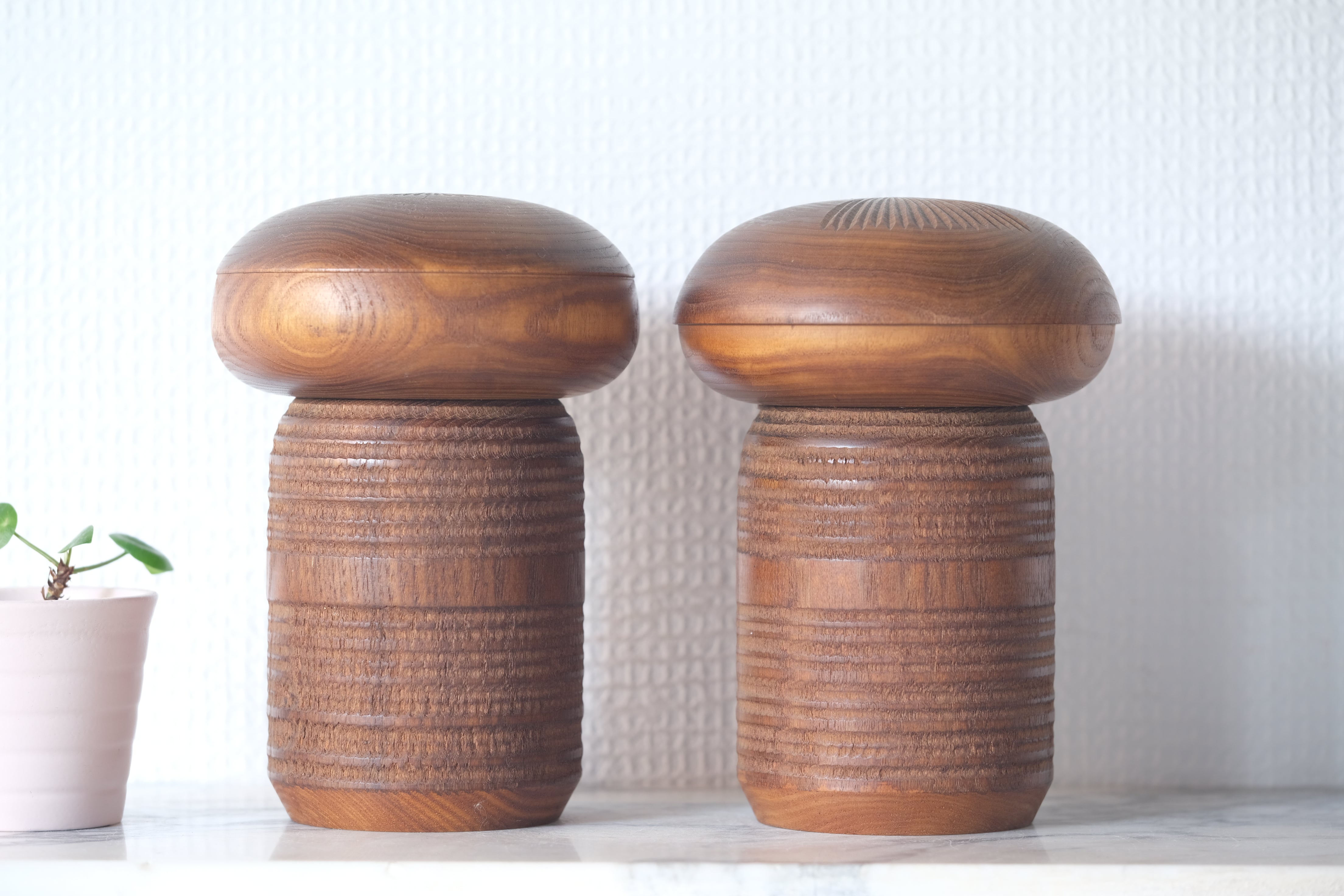 Rare Couple of Vintage Creative Kokeshi By Kenichi Murakami 村上けんー (1929 - ) | 16 cm