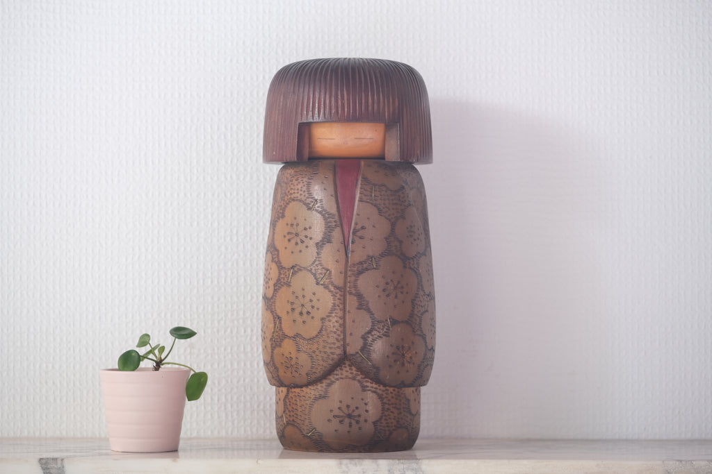 Exclusive Vintage Creative Kokeshi By Yoshio Ohtani 大谷良夫 (1936-) | Titled: 'Waiting For Spring' | 29 cm