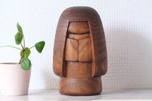 Exclusive Vintage Sosaku Kokeshi by Hideo Ishihara (1925-1999) | Titked: ひうとし - Hiutoshi - Elderly | 16 cm