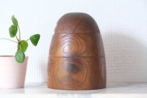 Exclusive Vintage Sosaku Kokeshi by Hideo Ishihara (1925-1999) | Titked: ひうとし - Hiutoshi - Elderly | 14 cm