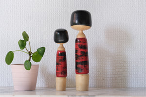 Set of Two Vintage Creative Kokeshi by Aida Seiho (1926-1998) | 14,5 cm and 18,5 cm