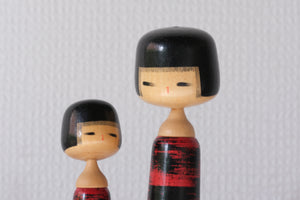 Set of Two Vintage Creative Kokeshi by Aida Seiho (1926-1998) | 14,5 cm and 18,5 cm
