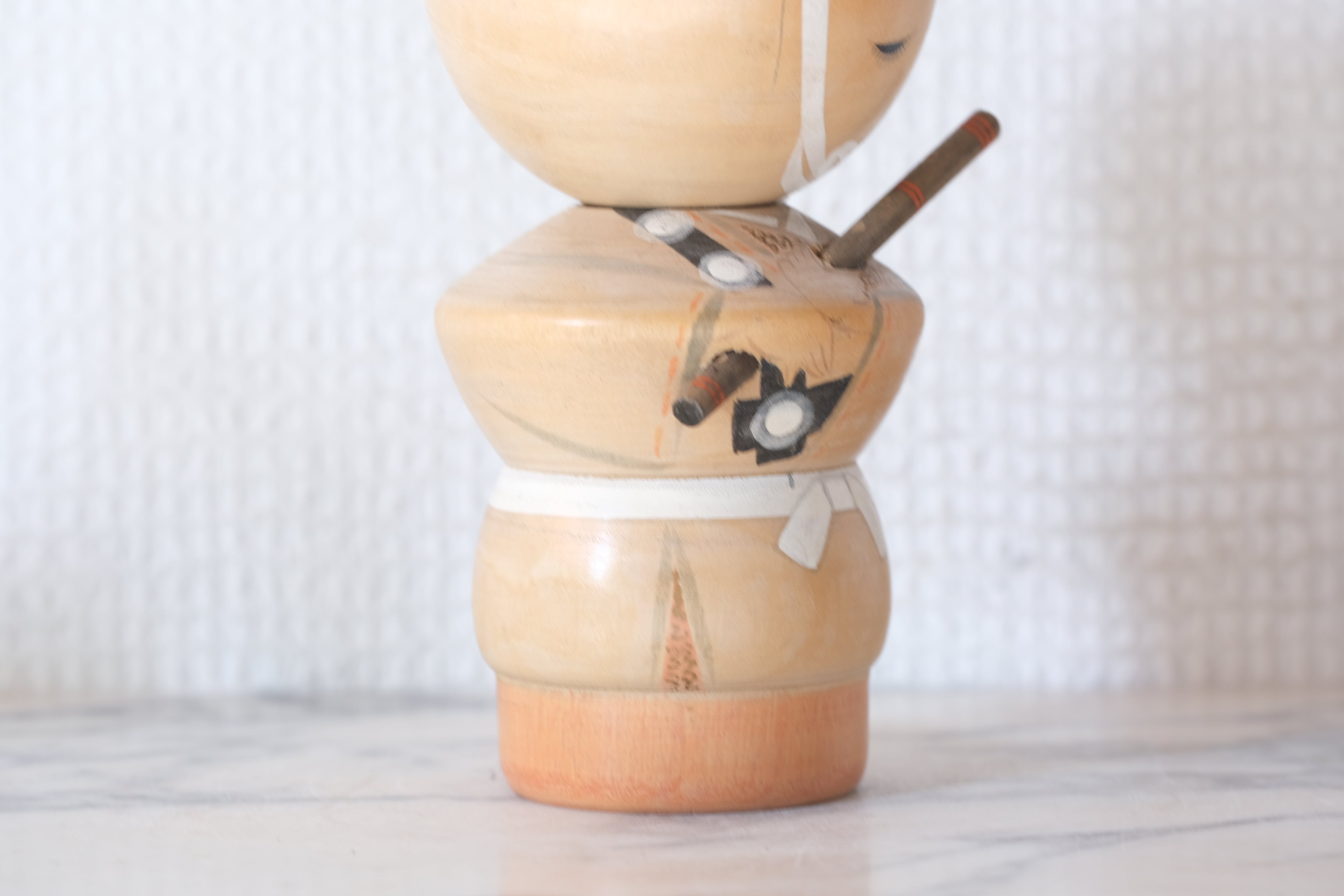 Rare Vintage Kokeshi by Sansaku Sekiguchi (1925-2018) | 'Flutist' | 16,5 cm