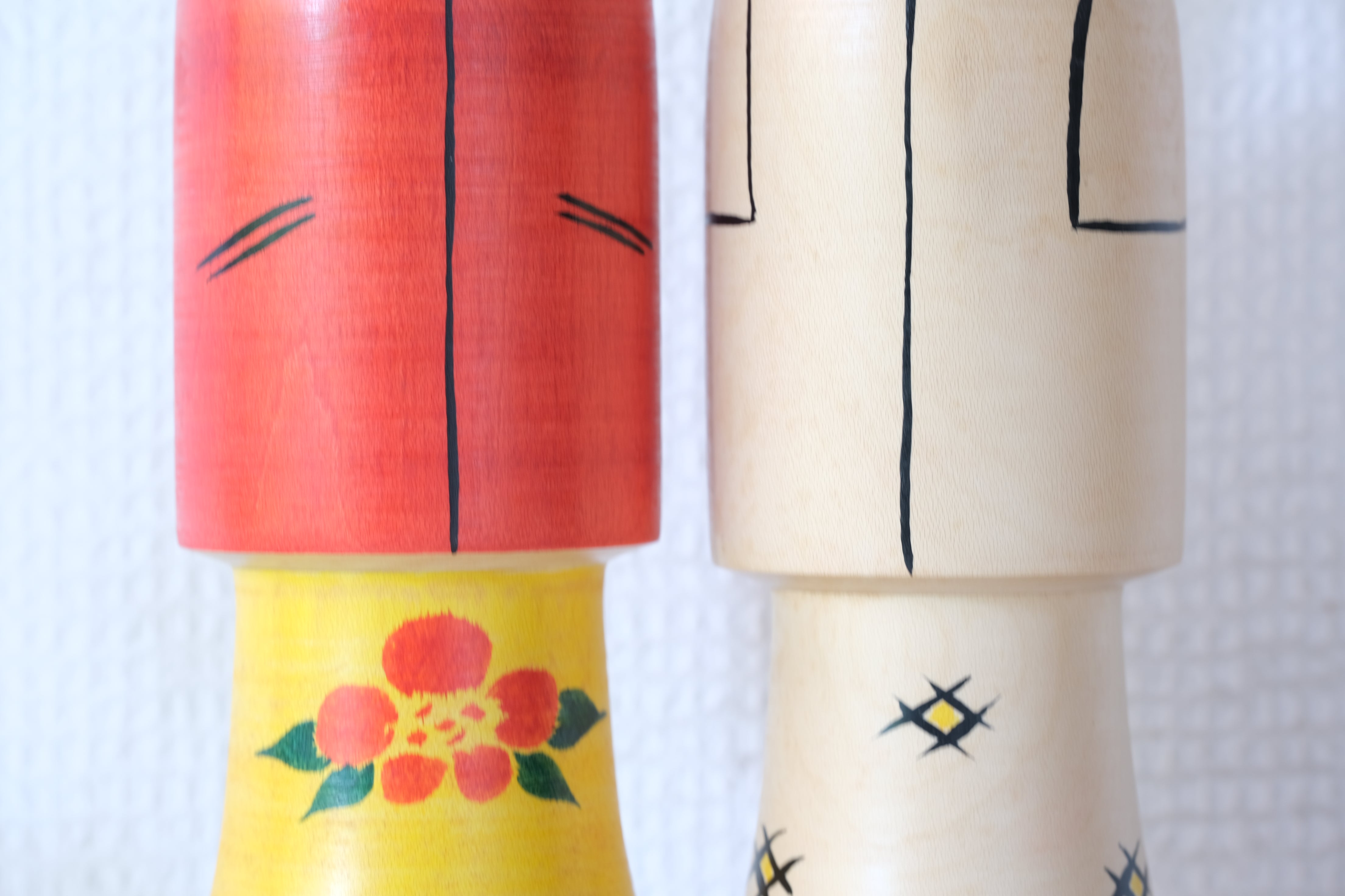 Rare Pair of Vintage Nanbu Kokeshi by Sasaki Kakuhei 佐々木覚平 (1933 - 2007) | 24 cm and 25 cm