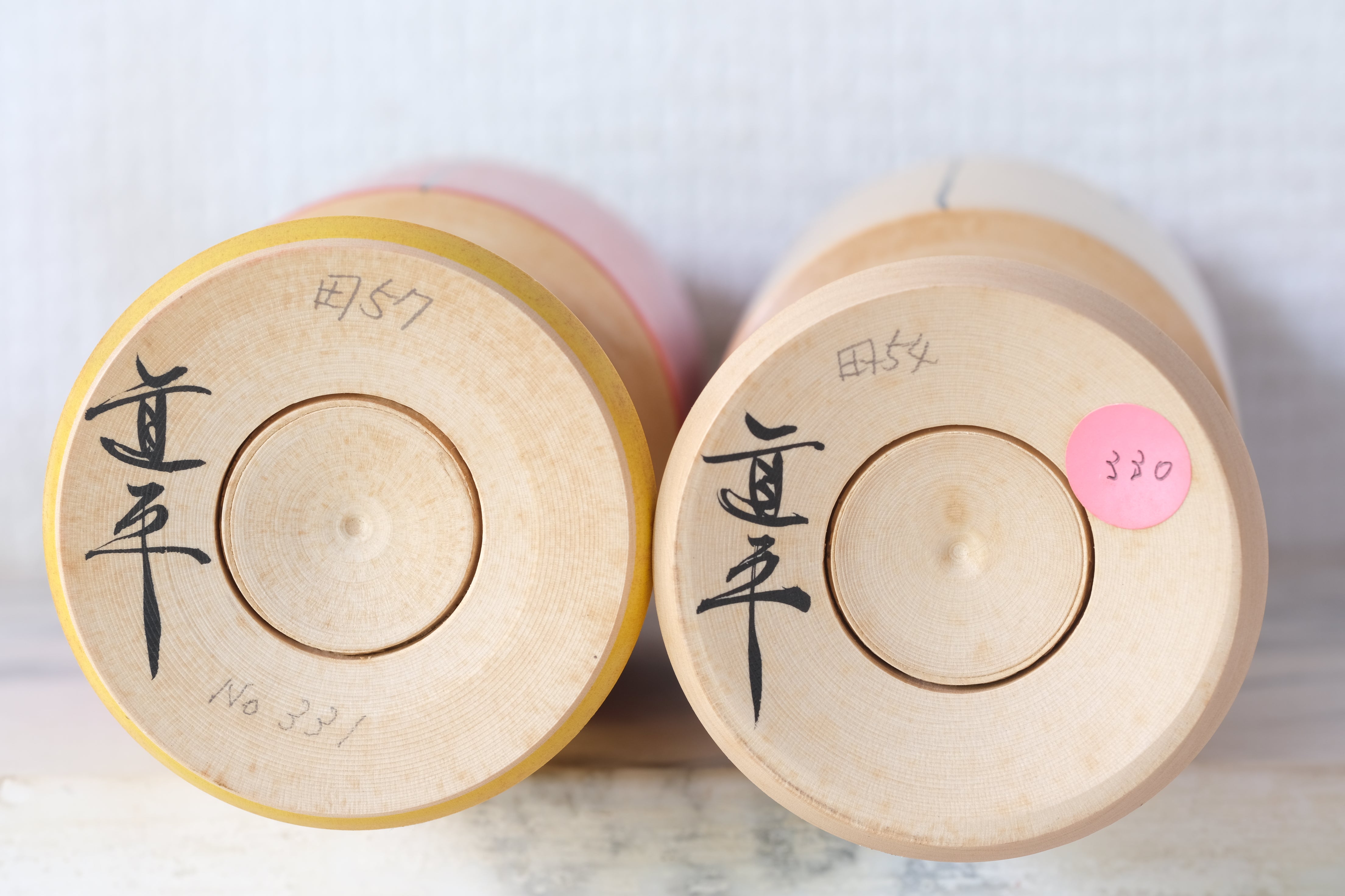 Rare Pair of Vintage Nanbu Kokeshi by Sasaki Kakuhei 佐々木覚平 (1933 - 2007) | 24 cm and 25 cm