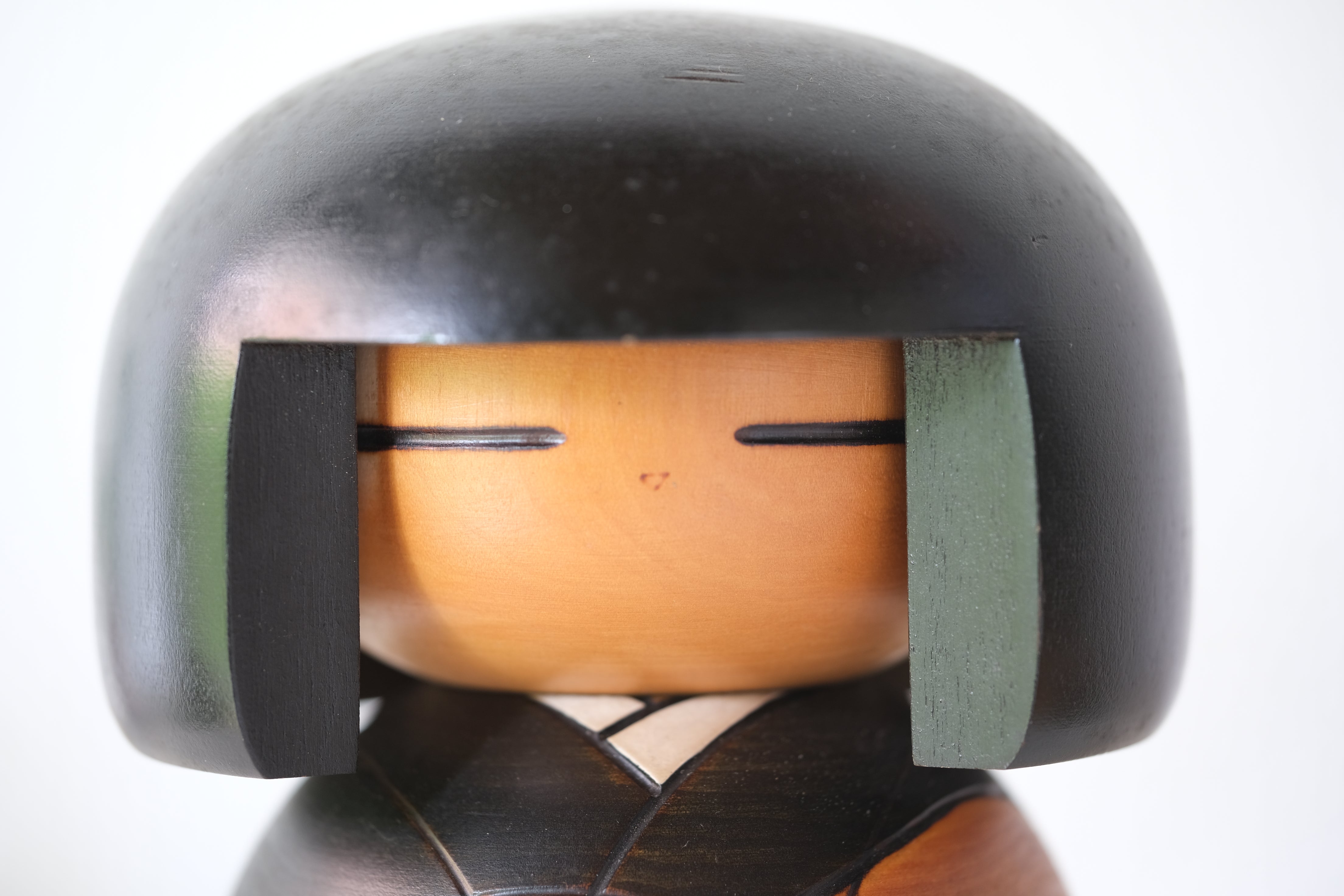 Chunky Vintage Gumma Kokeshi by Kisaku | Title: 山波 - Sanba - Mountain Waves | 15,5 cm